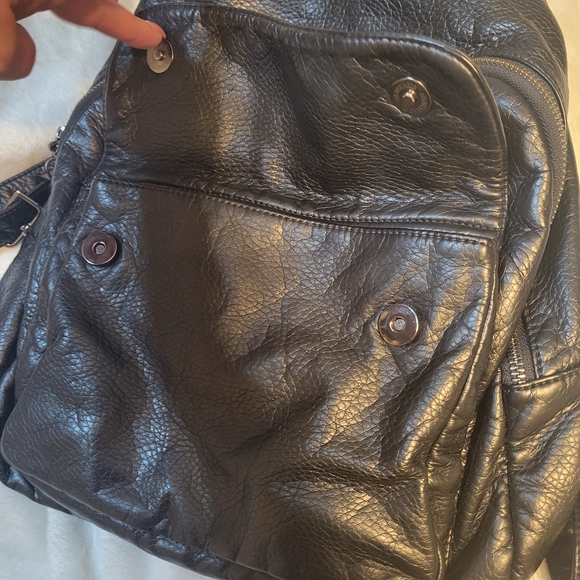 Black Studded Faux Leather Backpack - Picture 7 of 13